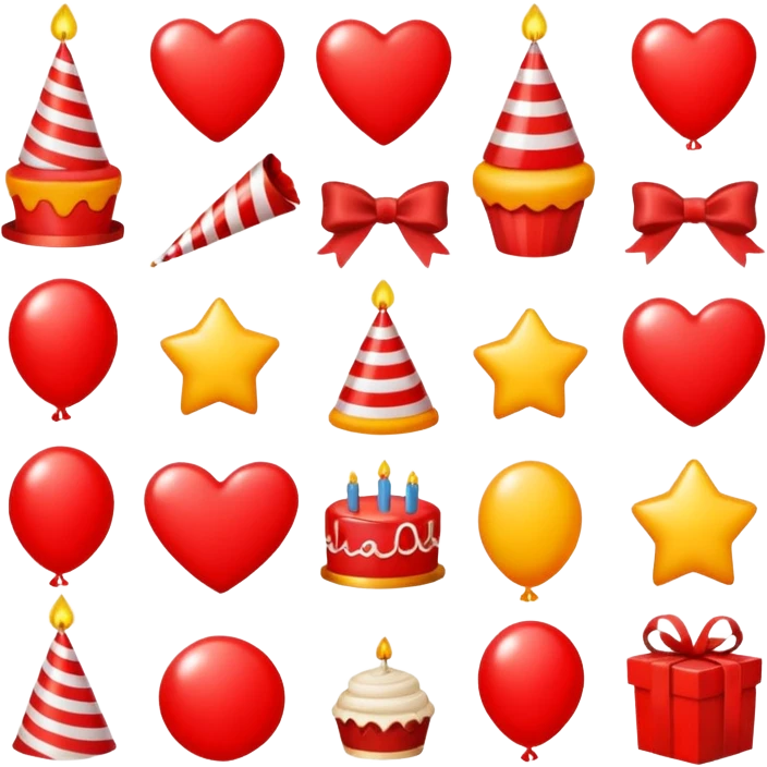 اشكال عيد ميلاد ب احمر  emoji