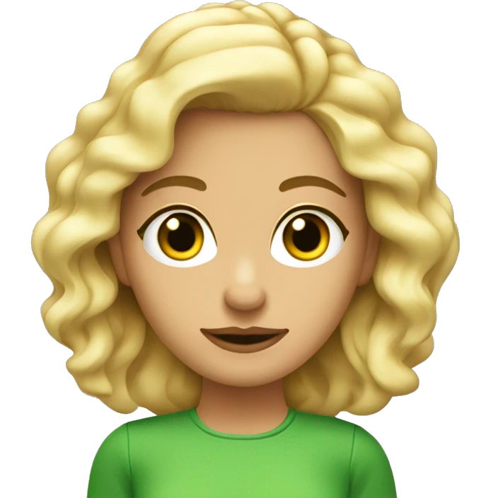 Chica rubia de pelo ondulado y ojos verdes  emoji