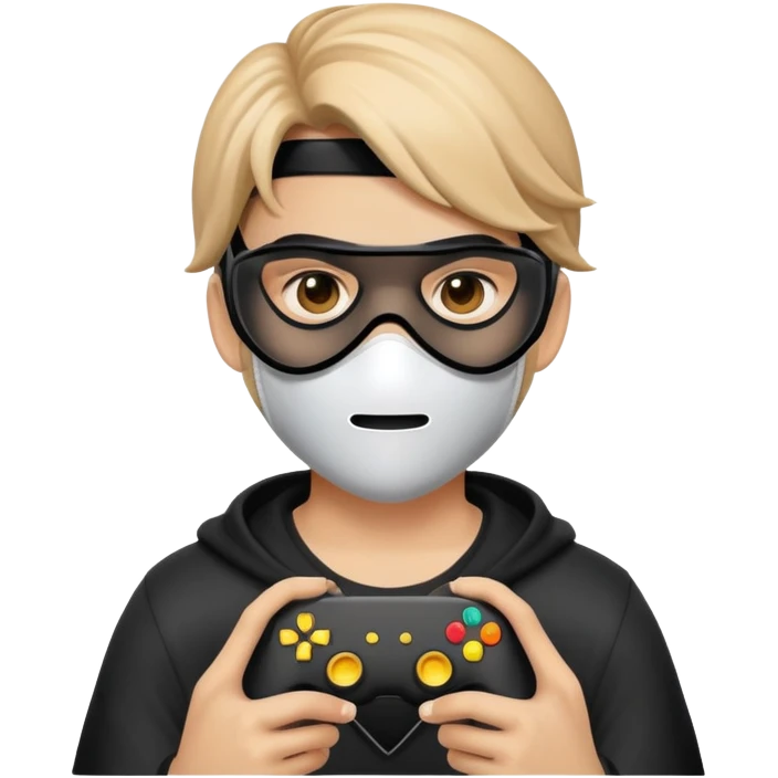 Gamer with mask emoji