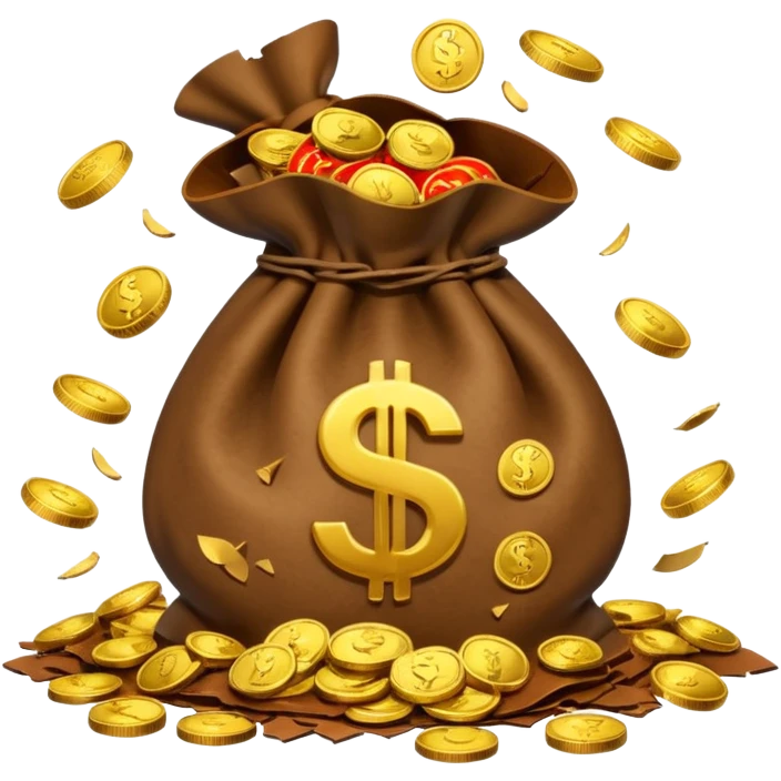 broken money bag emoji