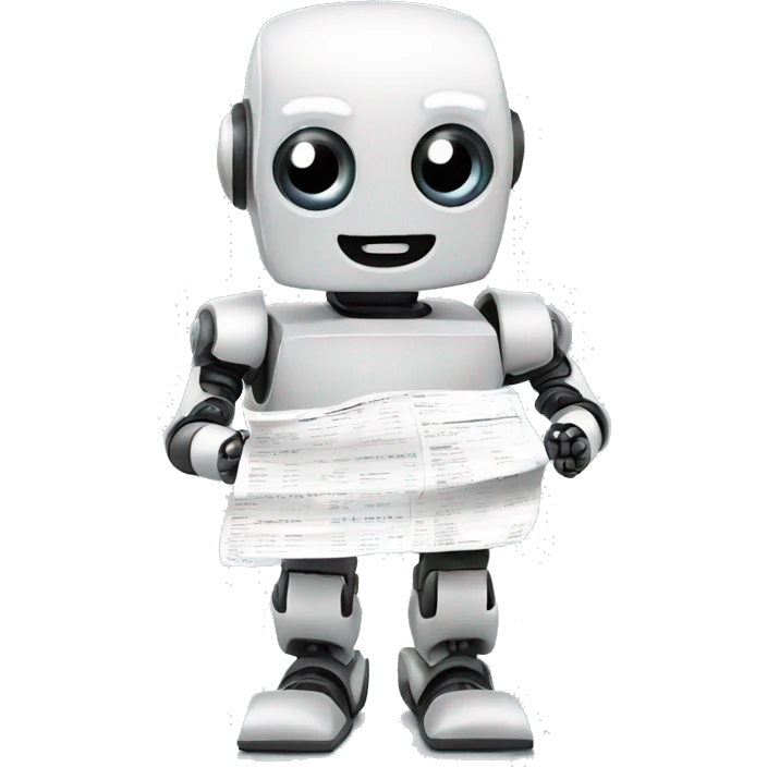 Cute FinTech Robot calculating bills emoji