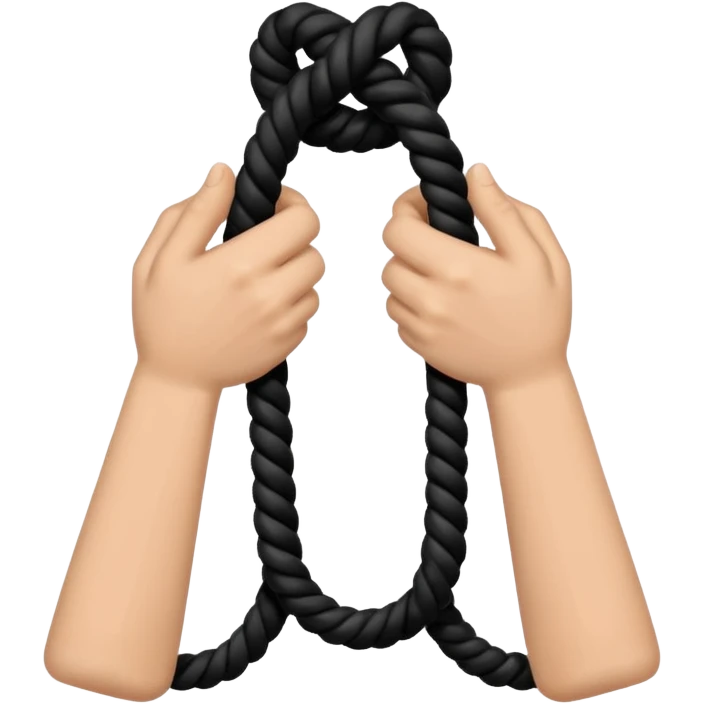 Black rope on hands emoji