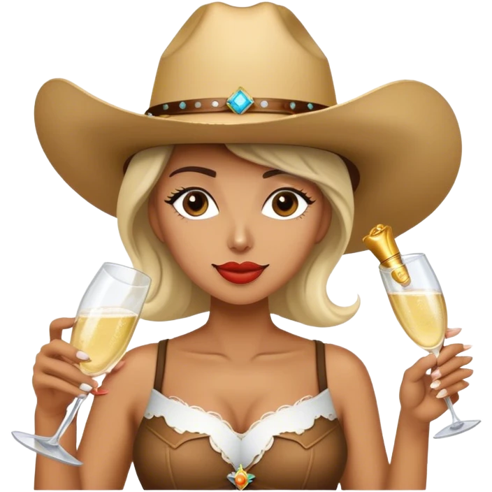 Cowgirl partying  emoji