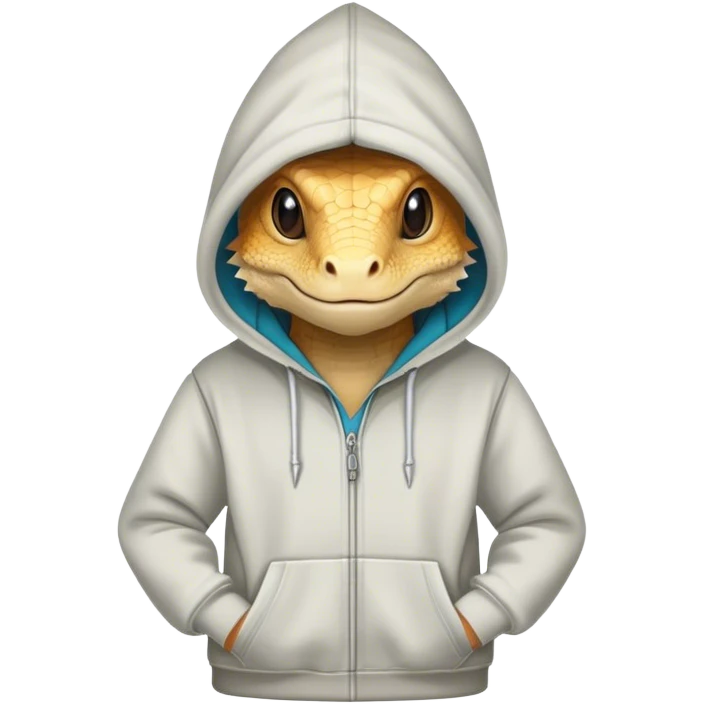 Bearded dragon wearing a hoodie emoji