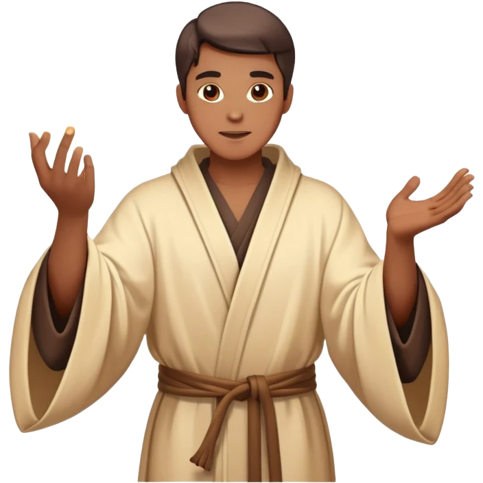 man in a robe casting a magic spell with glowing effects emoji