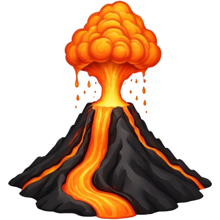 Volcano with Lava emoji