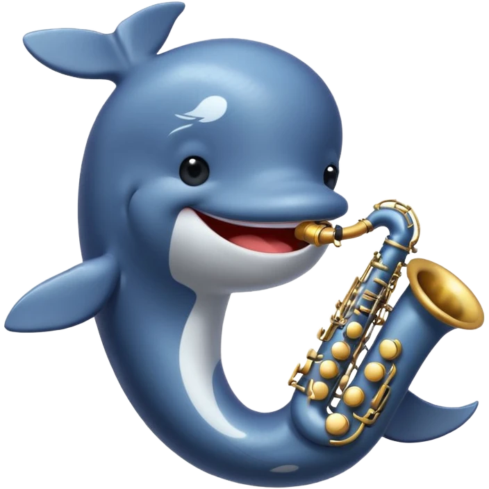 a whale playing saxophone emoji