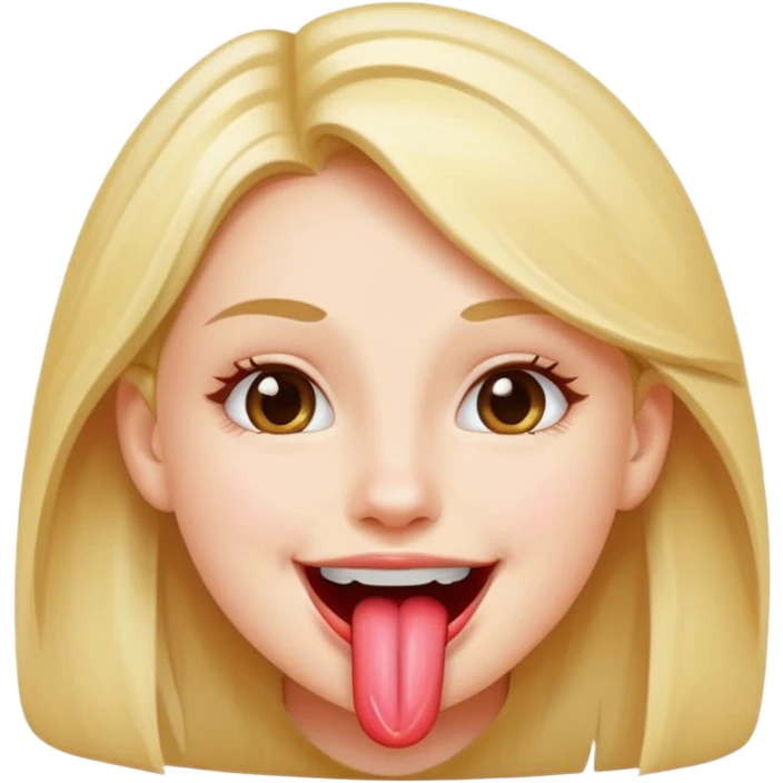 Girl smiling with her tongue sticking out emoji