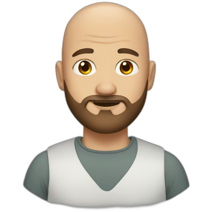Bald man with brown beard emoji