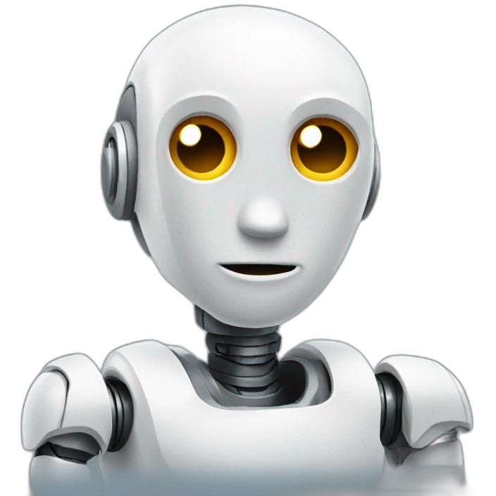 Robot interviewing a person emoji