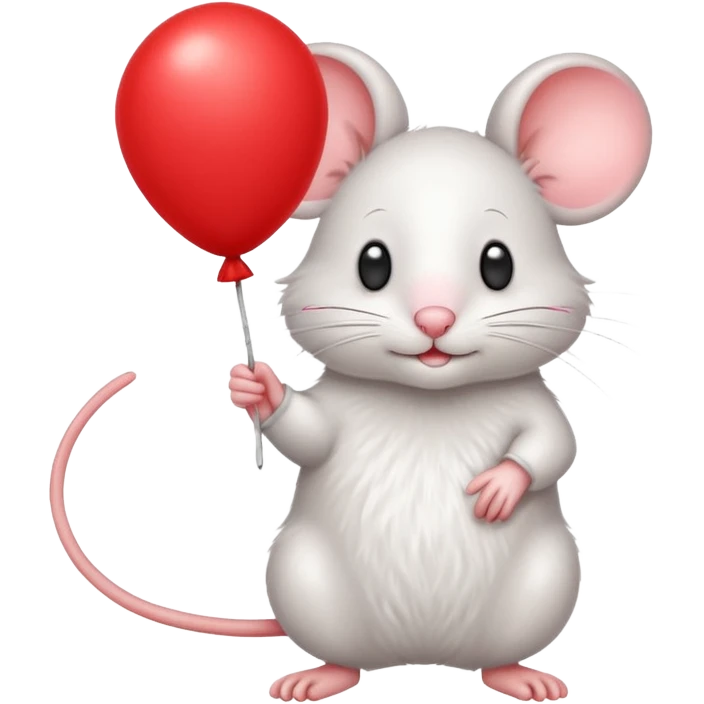 mouse holding balloon emoji
