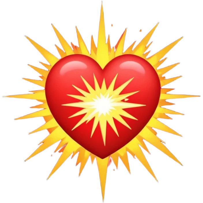 Heart punched through, light exploding outward (cartoon-safe) emoji