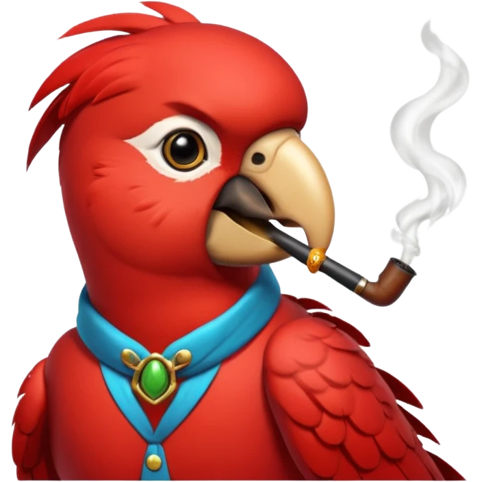 red parrot smoking pipe emoji