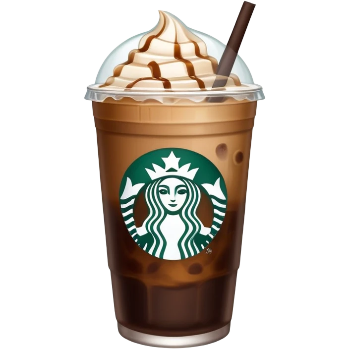 Starbuck ice coffee with ice cubes emoji