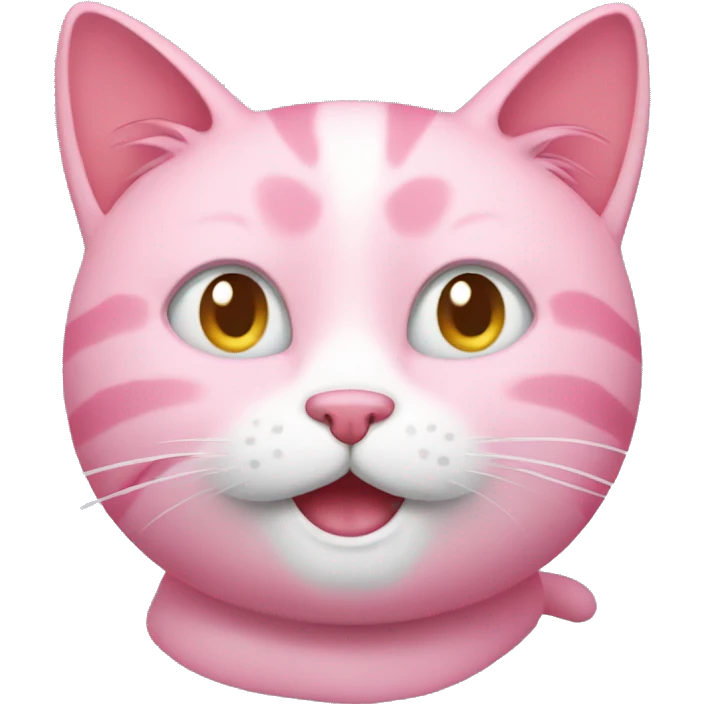 A pink cat winking  emoji