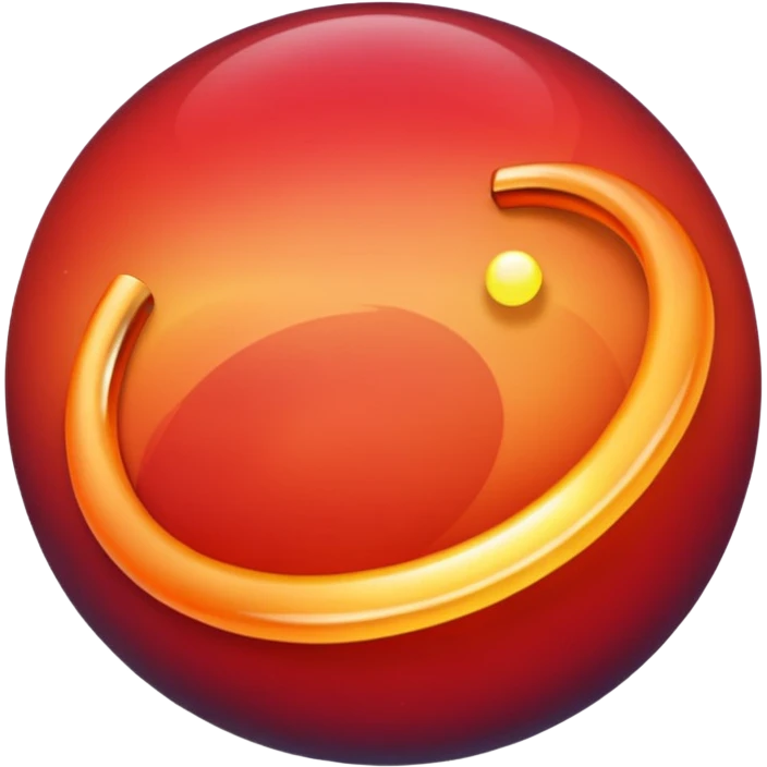 gradient planet planet with ring, glowing, red emoji