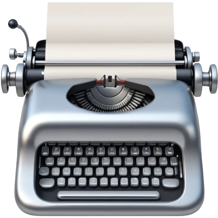 robot typewriter emoji with paper emoji