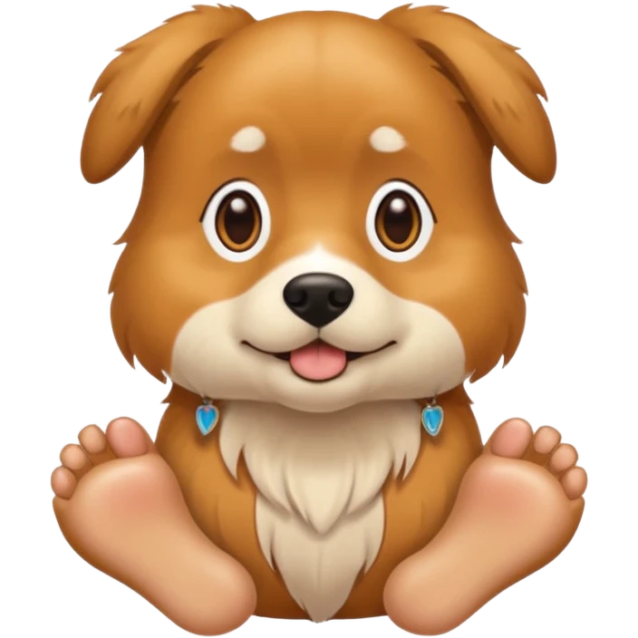 dog with human toes emoji