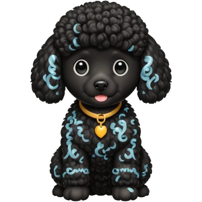 Black Poodle sitting emoji