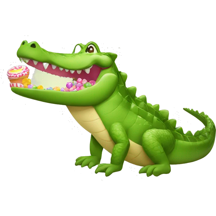 crocodile with sweets  emoji