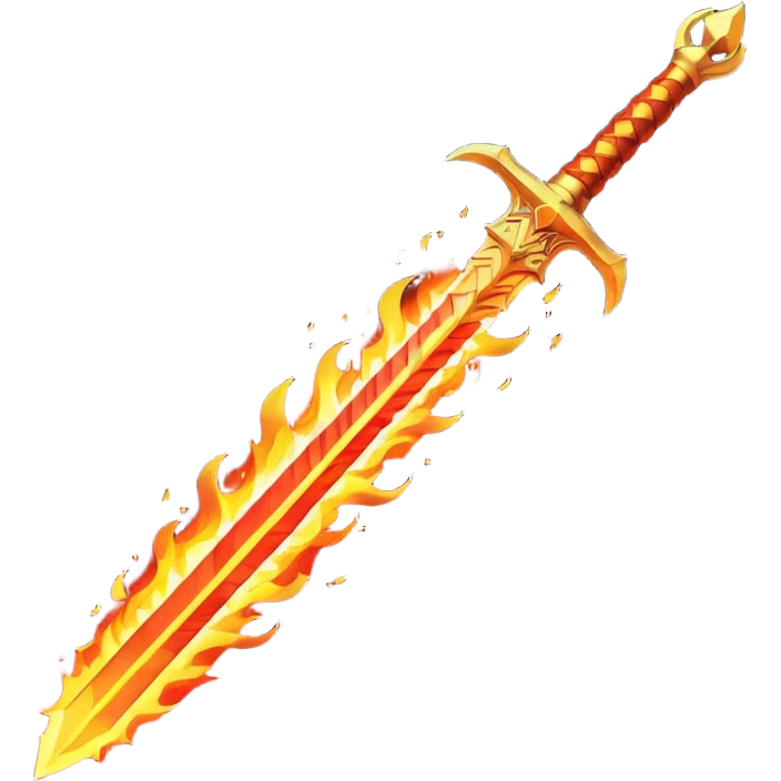 fire sword striking down emoji
