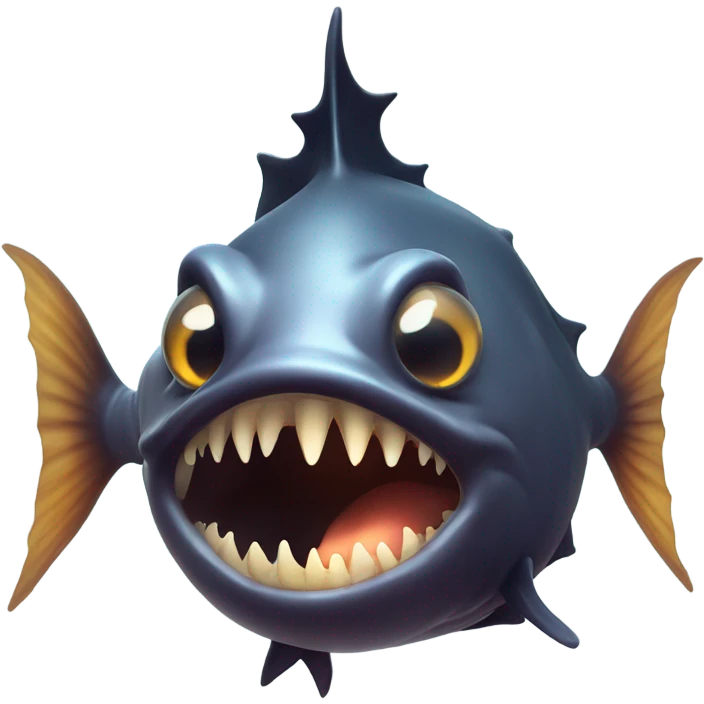 Anglerfish with glowing lure, sharp teeth, and big eyes. emoji
