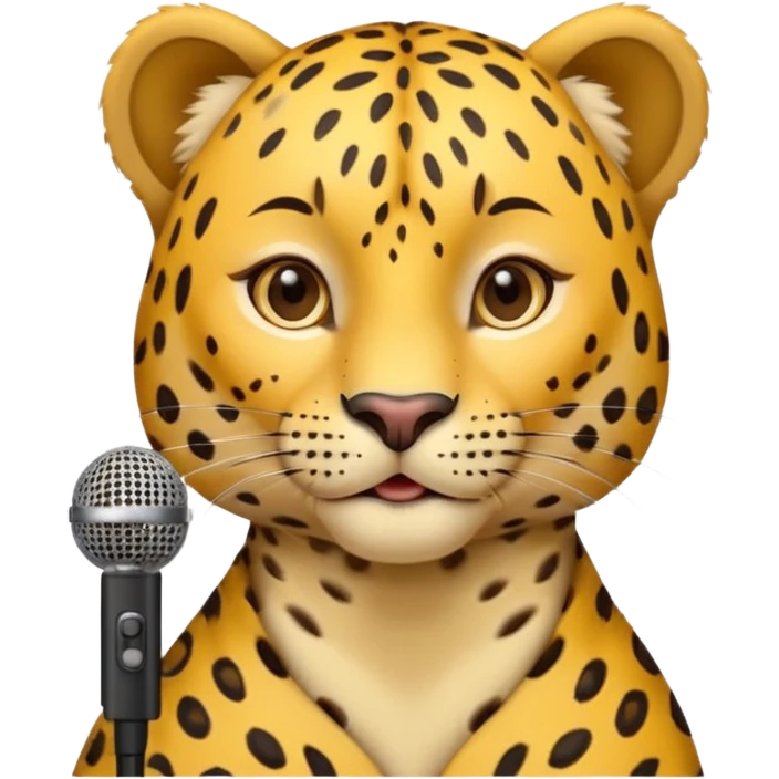 leopard der tanzt mit mikro emoji