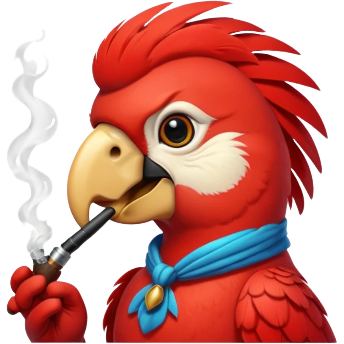 red parrot smoking pipe emoji