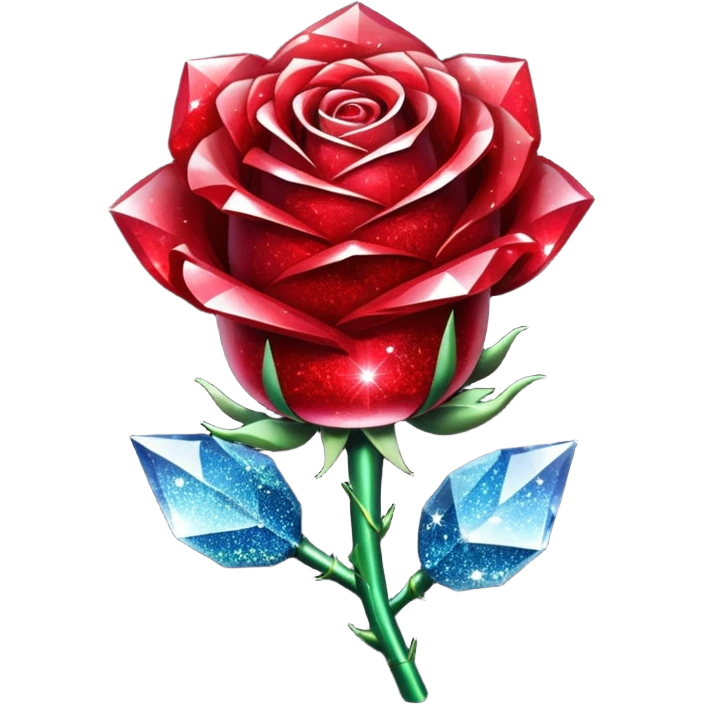 glitter red crystal rose emoji