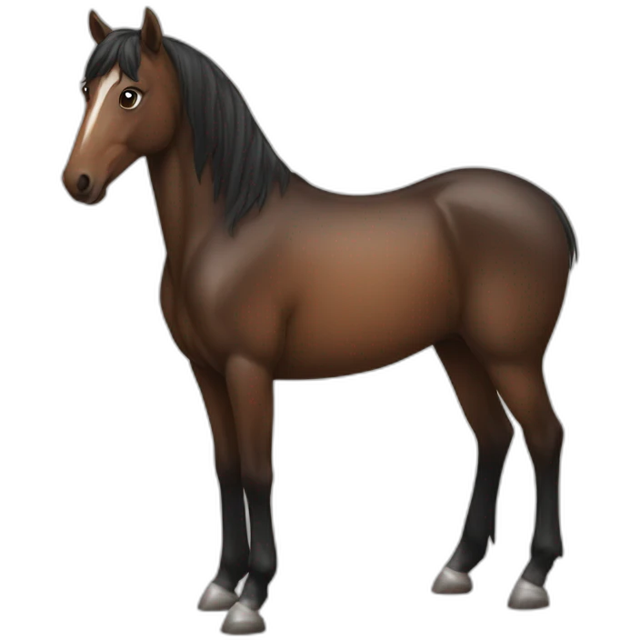 Brown horse without stains and with black and short mane emoji