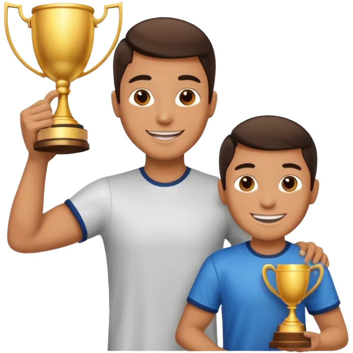 man raising a trophy emoji