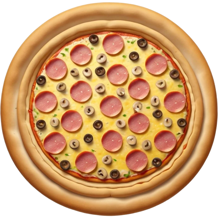 pizza with mushroom, pineapple, ham emoji