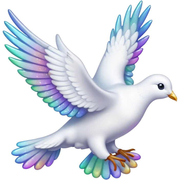 White Sparkly Dove emoji