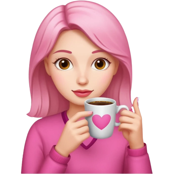 Mujer, te, café Rosa  emoji