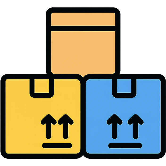 three boxes emoji