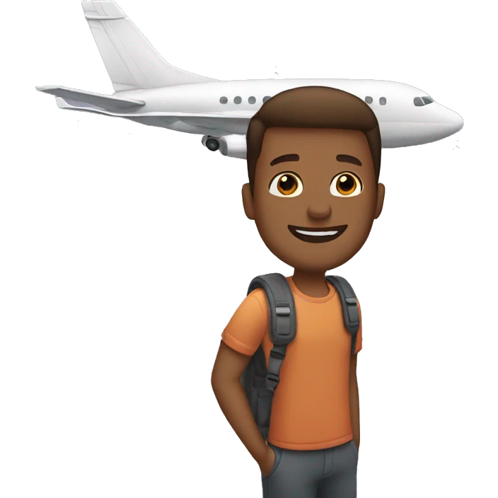 guy flys with an airplane emoji