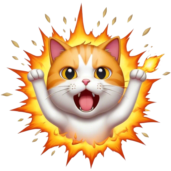 Cat exploding emoji