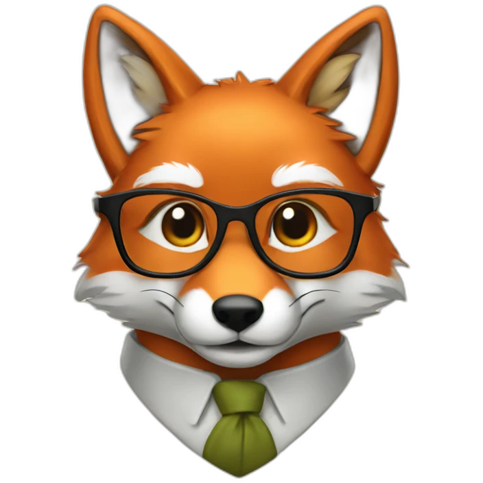 a nerdy fox emoji