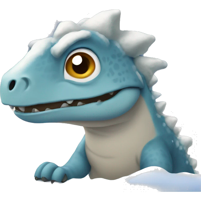 dinasour in the winter emoji