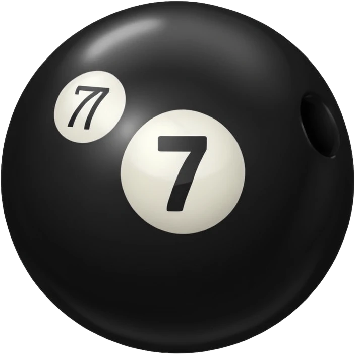 Black Pool ball with the number 7 on it. emoji