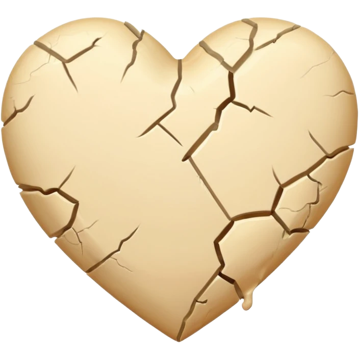 Broken cream color heart emoji
