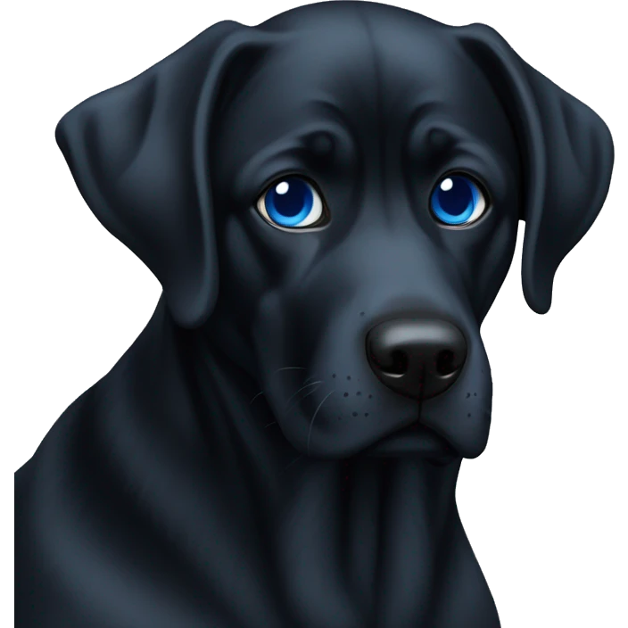 Un chien noir avec des yeux bleus emoji