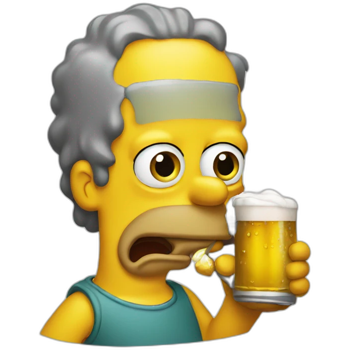 simpson drinking beer emoji