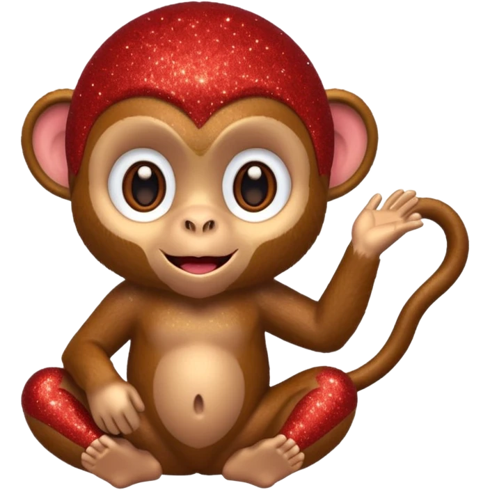 red glitter monkey emoji