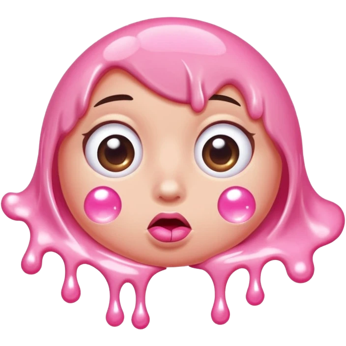 rolling eyes with bubble gum drips emoji