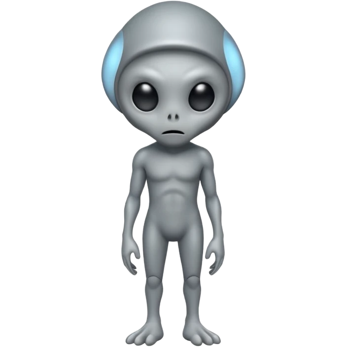 fullbody sad gray alien emoji
