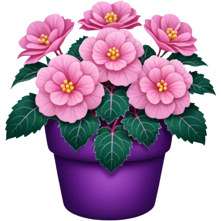 super realistic light pink and purple begonia emoji