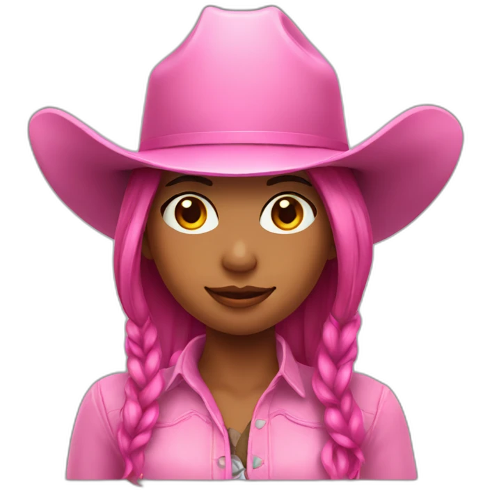 A girl with pink cowboy hat emoji