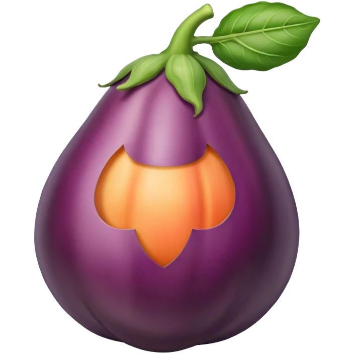 An eggplant in a peach emoji