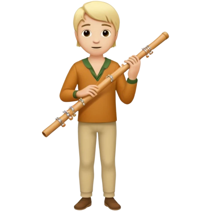 blonde man playing flute full body emoji